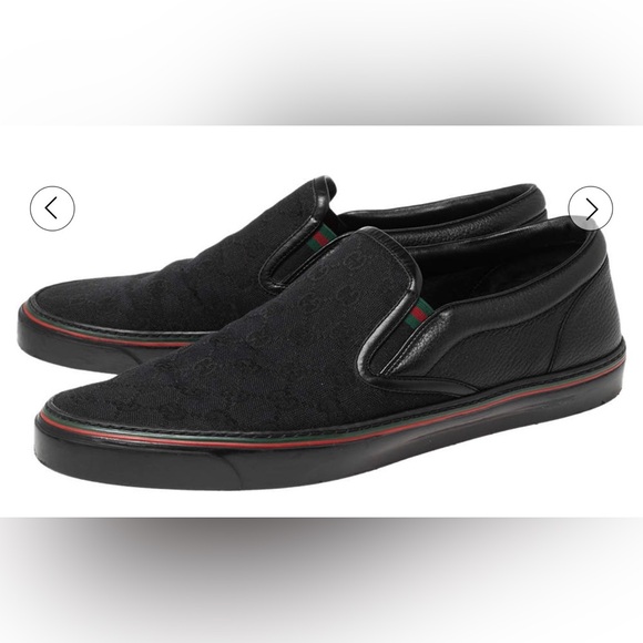 Gucci Other - Gucci Dublin Slip On Sneaker in Black GG Canvas with G/R/G detail. Size 10.5